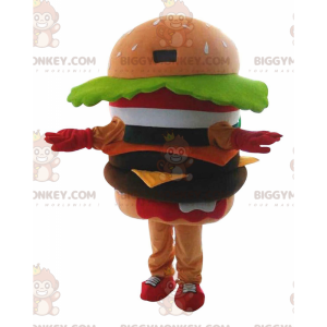Gigantische burger BIGGYMONKEY™ mascottekostuum, burgerkostuum