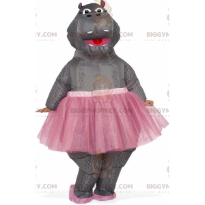 BIGGYMONKEY™ mascot costume inflatable hippo in tutu, dancer