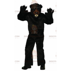 Fierce Black Bear BIGGYMONKEY™ Maskottchen-Kostüm, Creepy Hairy Bear-Kostüm - Bärenmaskottchen - BiggyMonkey.com
