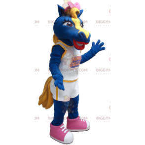 Blå og gul hest BIGGYMONKEY™ maskotkostume - Biggymonkey.com