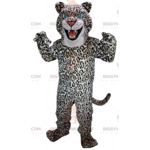 Στολή μασκότ Leopard BIGGYMONKEY™, βελούδινη στολή αιλουροειδών