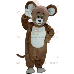 Brown and white mouse BIGGYMONKEY™ mascot costume, big mouse