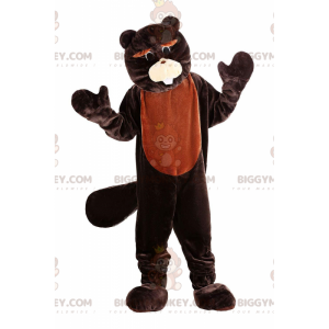 Traje de mascota de castor marrón BIGGYMONKEY™, traje de