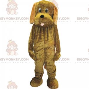 Mukautettava ruskea koiran BIGGYMONKEY™ maskottiasu, pehmoinen