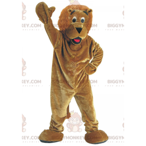 BIGGYMONKEY™ Plush Brown Lion Mascot Costume, Feline Costume -