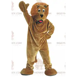 BIGGYMONKEY™ Plush Brown Lion Mascot Costume, Feline Costume –