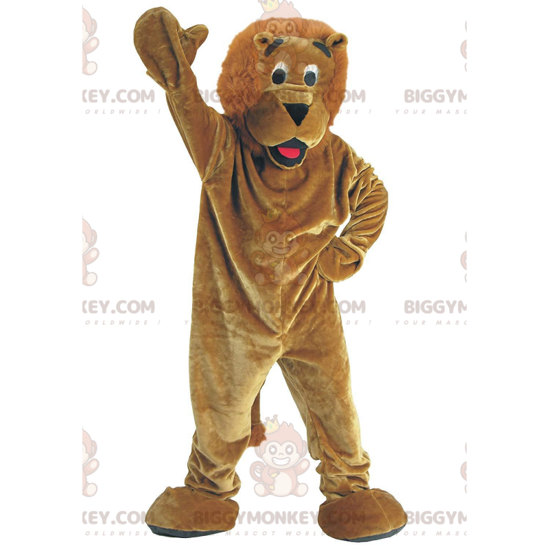 BIGGYMONKEY™ Pehmoruskea leijonan maskottiasu, kissan puku - BIGGYMONKEY™ Pehmoruskea leijonan maskottiasu, kissan puku -