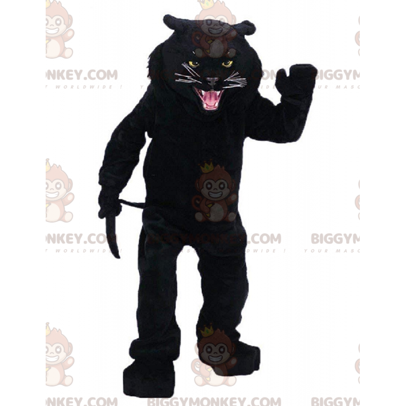 BIGGYMONKEY™ Disfraz de mascota de pantera negra rugiente BIGGYMONKEY™ Disfraz de mascota de pantera negra rugiente