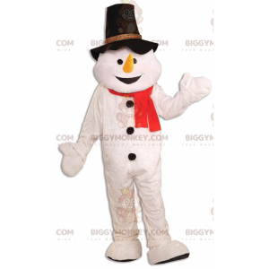 Snowman BIGGYMONKEY™ Mascot Costume with Hat and Scarf –