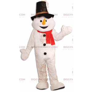 Snowman BIGGYMONKEY™ Mascot Costume with Hat and Scarf -