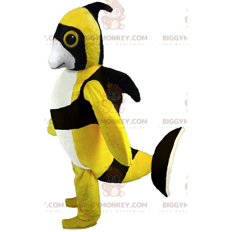 BIGGYMONKEY™ maskot kostume gul angelfish, tropisk fisk kostume BIGGYMONKEY™ maskot kostume gul angelfish, tropisk fisk kostume