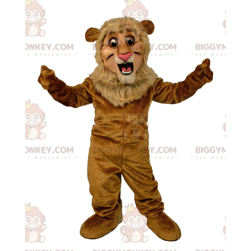 BIGGYMONKEY™ pluche bruine leeuw mascottekostuum, kattenkostuum BIGGYMONKEY™ pluche bruine leeuw mascottekostuum, kattenkostuum