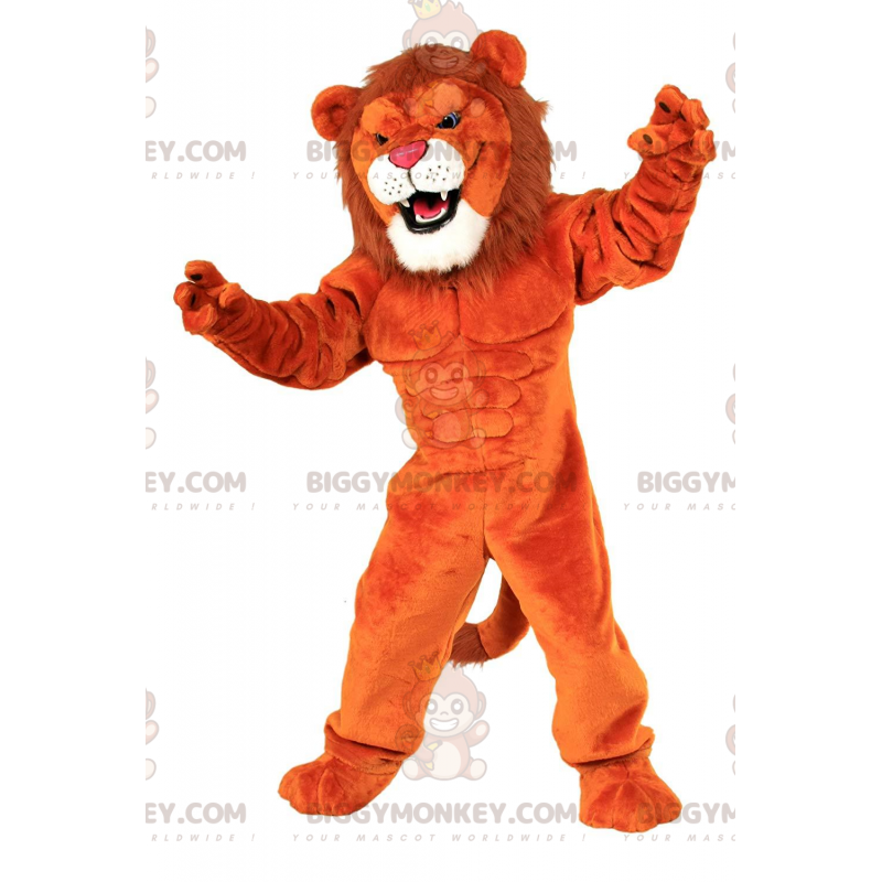 Costume da mascotte BIGGYMONKEY™ leone arancione, molto Costume da mascotte BIGGYMONKEY™ leone arancione, molto