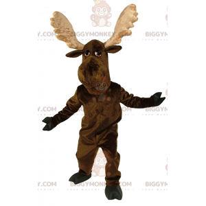 BIGGYMONKEY™ mascot costume of caribou, big reindeer, brown elk