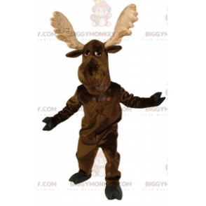 Disfraz de mascota BIGGYMONKEY™ de caribú, reno grande, disfraz