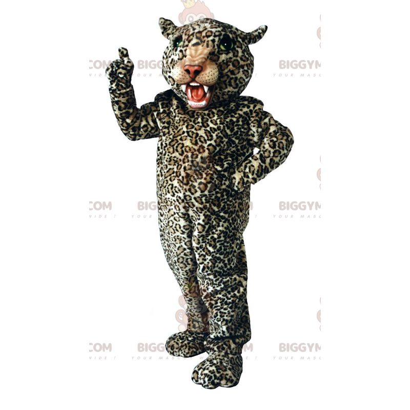 Fierce Leopard BIGGYMONKEY™ maskotdräkt, plysch kattdräkt - Tiger maskot - BIGGYMONKEY_010986 - BiggyMonkey.com