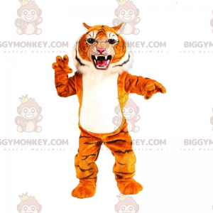 Fierce Looking Orange, White & Black Tiger BIGGYMONKEY™ Mascot