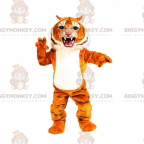 Disfraz de mascota BIGGYMONKEY™ de tigre naranja, blanco y negro de apariencia feroz - Mascotas tigre - BiggyMonkey.com