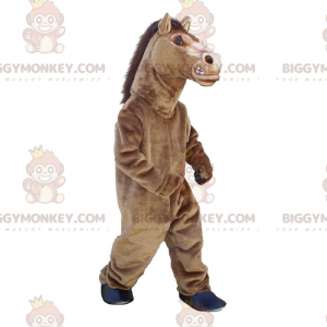 Traje de mascote de cavalo marrom BIGGYMONKEY™, fantasia de