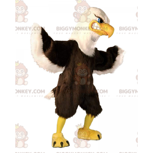 BIGGYMONKEY™ Maskottchenkostüm brauner und weißer großer Adler