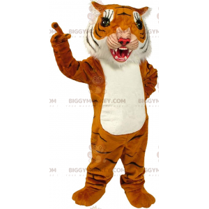 Fierce Looking Orange, White & Black Tiger BIGGYMONKEY™ Mascot