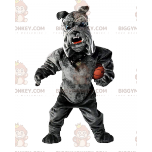 Bulldog BIGGYMONKEY™ Mascot Costume, Plush Gray Dog Costume -