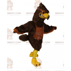 BIGGYMONKEY™ Maskottchenkostüm brauner und gelber Falke, großes