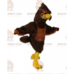 Kostium maskotki BIGGYMONKEY™ brązowy i żółty jastrząb, kostium wielkiego orła - Maskotka ptak - BiggyMonkey.com
