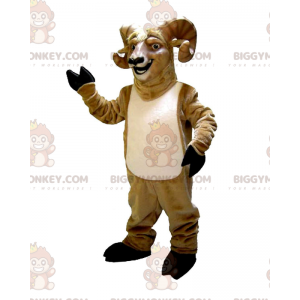 BIGGYMONKEY™ mascot costume of goat with horns, ram costume -