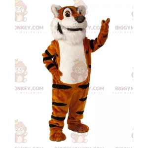 Soft Realistic Orange, White & Black Tiger BIGGYMONKEY™ Mascot