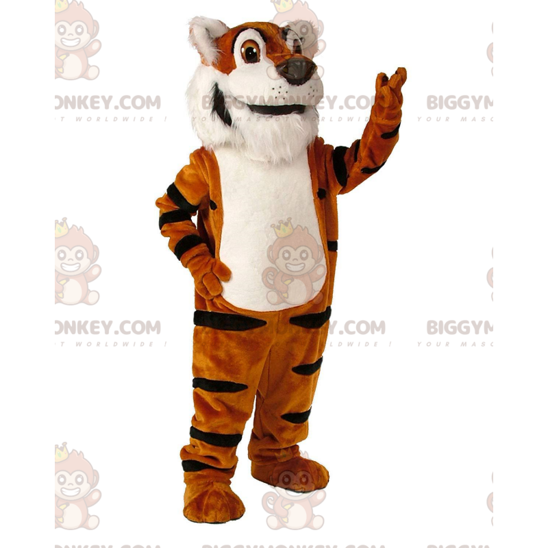 Soft Realistic Orange, White & Black Tiger BIGGYMONKEY™ Mascot Soft Realistic Orange, White & Black Tiger BIGGYMONKEY™ Mascot