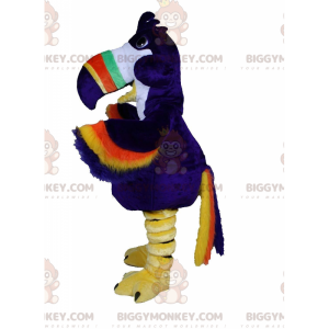 BIGGYMONKEY™ Mascot Costume Giant Colorful Toucan Blue Parrot