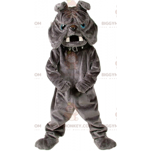 Bulldog BIGGYMONKEY™ Mascot Costume, Plush Gray Dog Costume –