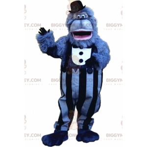 Modrý kostým maskota gorily BIGGYMONKEY™ se stylovým outfitem