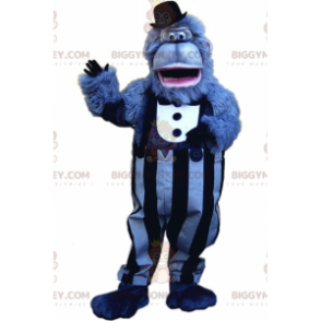 Μπλε γορίλας BIGGYMONKEY™ μασκότ στολή με κομψή στολή, γιγάντιος γορίλας - Ζώα της ζούγκλας - BiggyMonkey.com