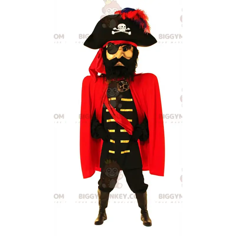 Piratenkapitän BIGGYMONKEY™ Maskottchenkostüm, großes Piratenkapitän BIGGYMONKEY™ Maskottchenkostüm, großes