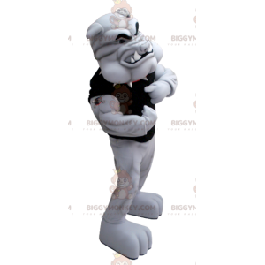 Very Muscular Gray Bulldog BIGGYMONKEY™ Mascot Costume –