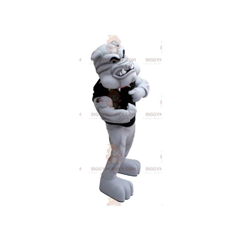 Very Muscular Gray Bulldog BIGGYMONKEY™ Mascot Costume –