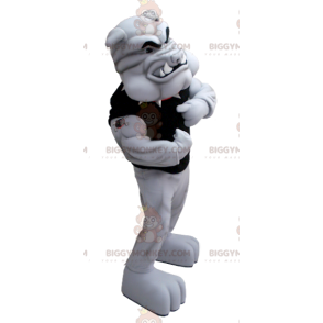 Very Muscular Gray Bulldog BIGGYMONKEY™ Mascot Costume -