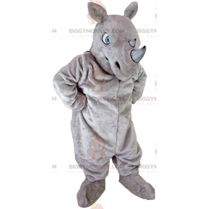 BIGGYMONKEY™ Giant Rhinoceros Mascot Costume, Horned Animal