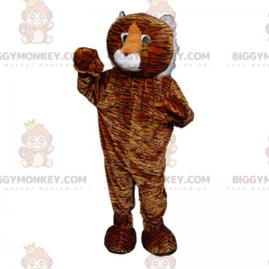 BIGGYMONKEY™ costume mascotte arancione, tigre bianca e nera