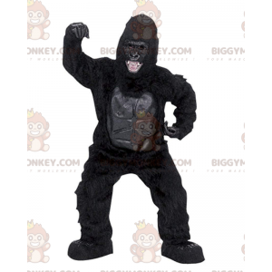 Velmi realistický a zastrašující kostým maskota černé gorily