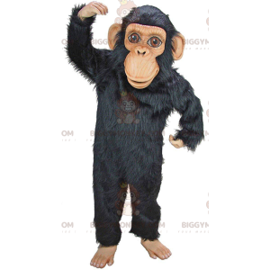 Chimpanzee BIGGYMONKEY™ Mascot Costume, Very Realistic Black