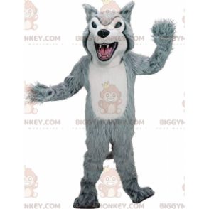 Costume de mascotte BIGGYMONKEY™ de husky gris et blanc