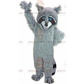 BIGGYMONKEY™ Maskottchenkostüm dreifarbiger Waschbär mit