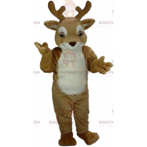 BIGGYMONKEY™ mascot costume brown and white deer, reindeer