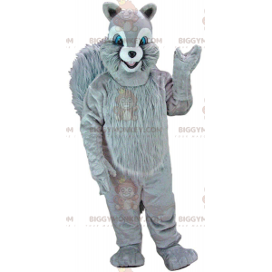 BIGGYMONKEY™ mascot costume gray squirrel with blue eyes