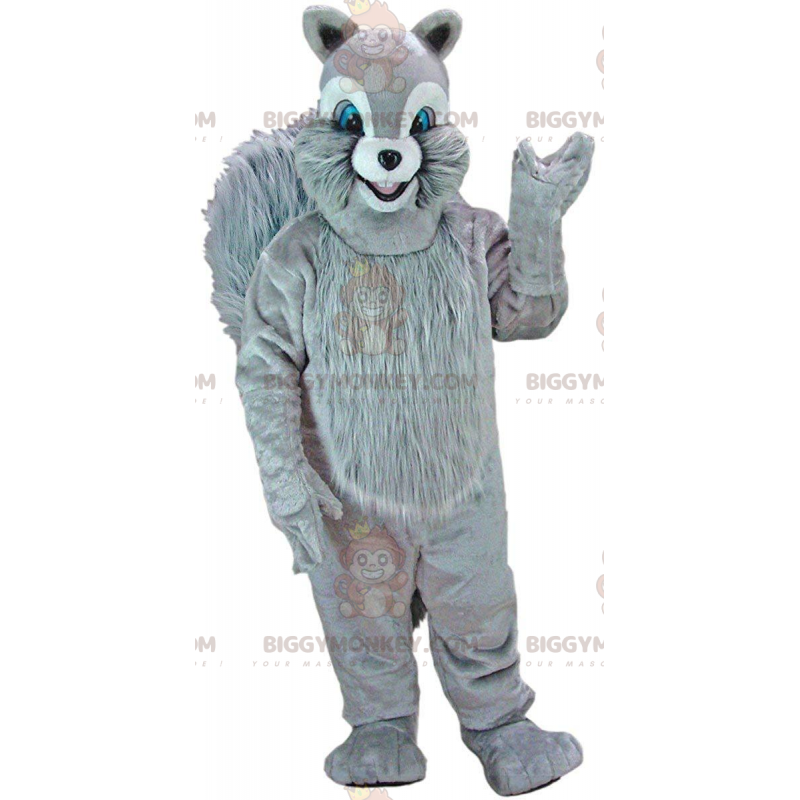 BIGGYMONKEY™ mascot costume gray squirrel with blue eyes BIGGYMONKEY™ mascot costume gray squirrel with blue eyes