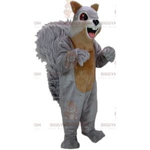 Traje de mascote BIGGYMONKEY™ esquilo cinza e marrom, traje de