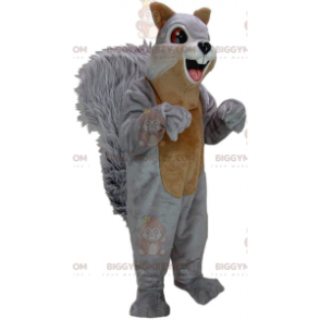 Traje de mascote BIGGYMONKEY™ esquilo cinza e marrom, traje de